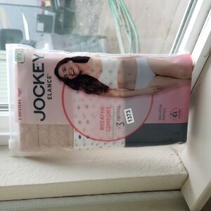 Jockey Elance Women's Hipster Underwear XL 8 - White and Tan